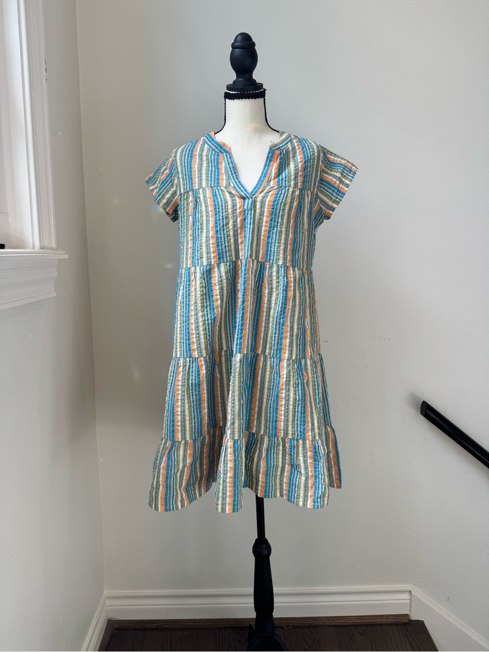 🌈 Roller Rabbit Pamela Rainbow Seersucker Dress – XXS – NWT